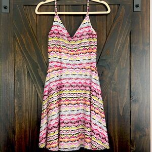 Multicolor Faux Missoni Mini Dress
